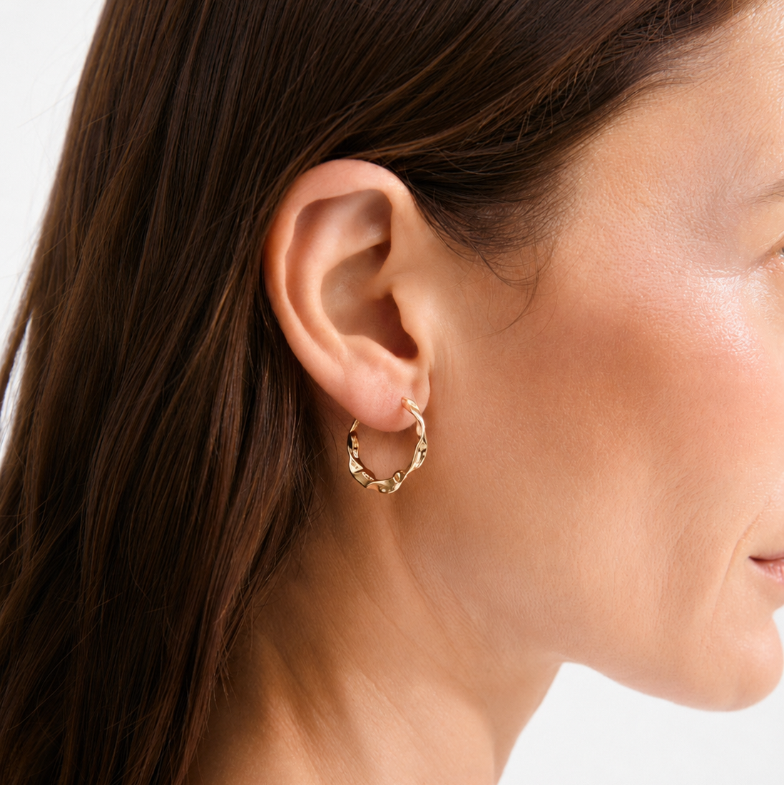 HERE recycled textured hoop earrings