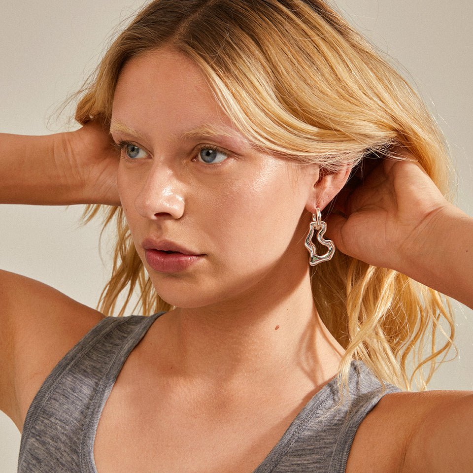 CLOUD recycled asymmetrical earrings - PILGRIM