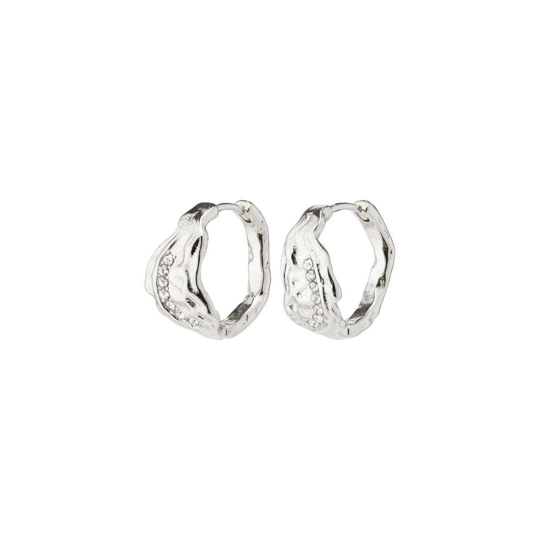 Pia Organic Shape Crystal Hoop Earrings - PILGRIM