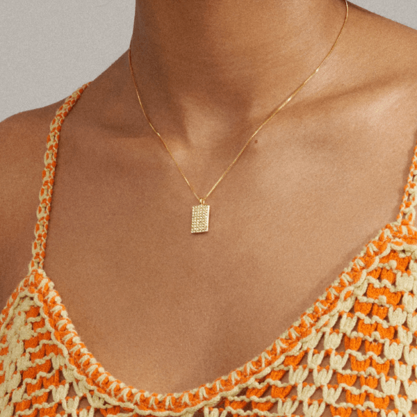 Be Square Crystal Pendant Necklace - PILGRIM