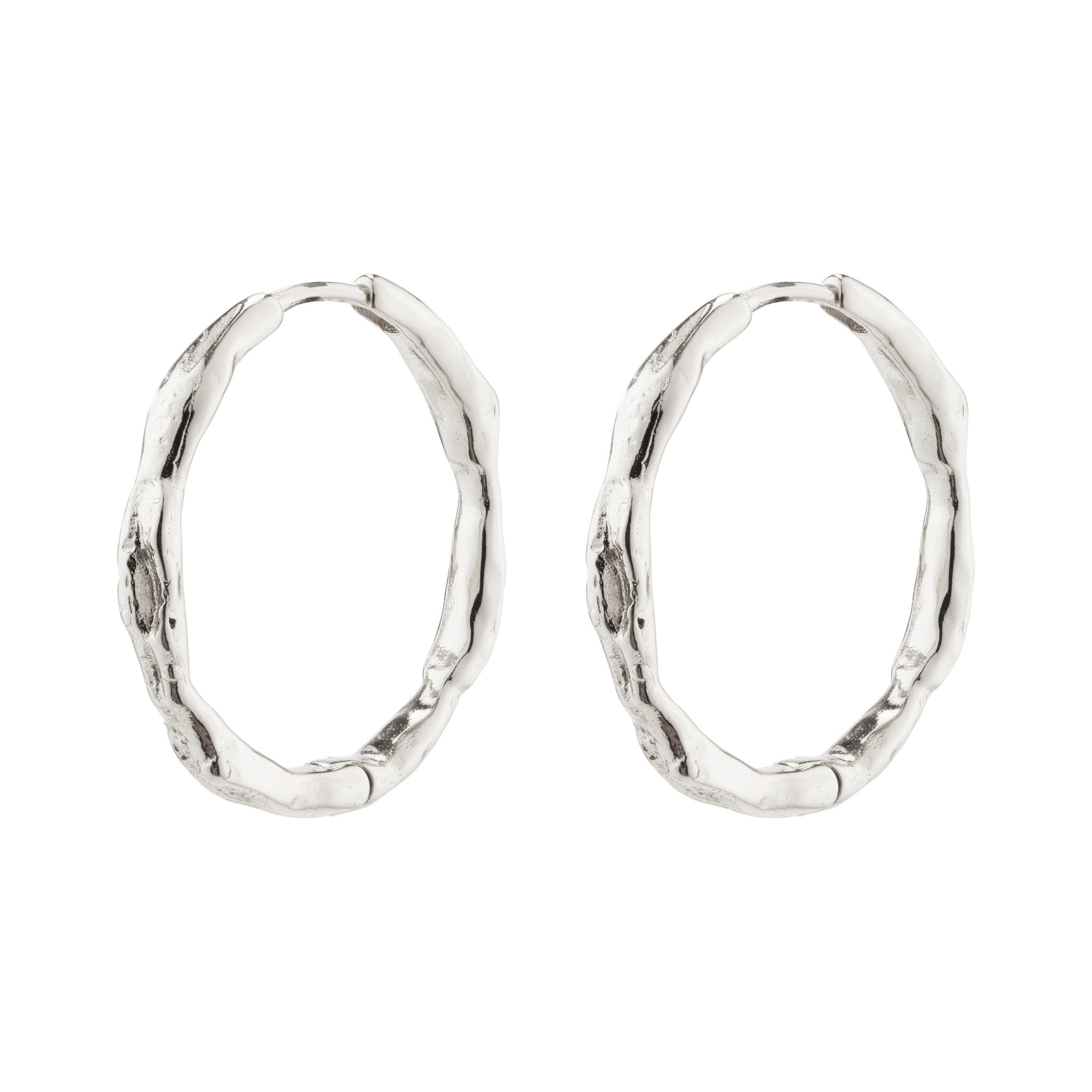 Large Pavé Fringe White Gold Huggie Hoop Earrings | Ylang 23