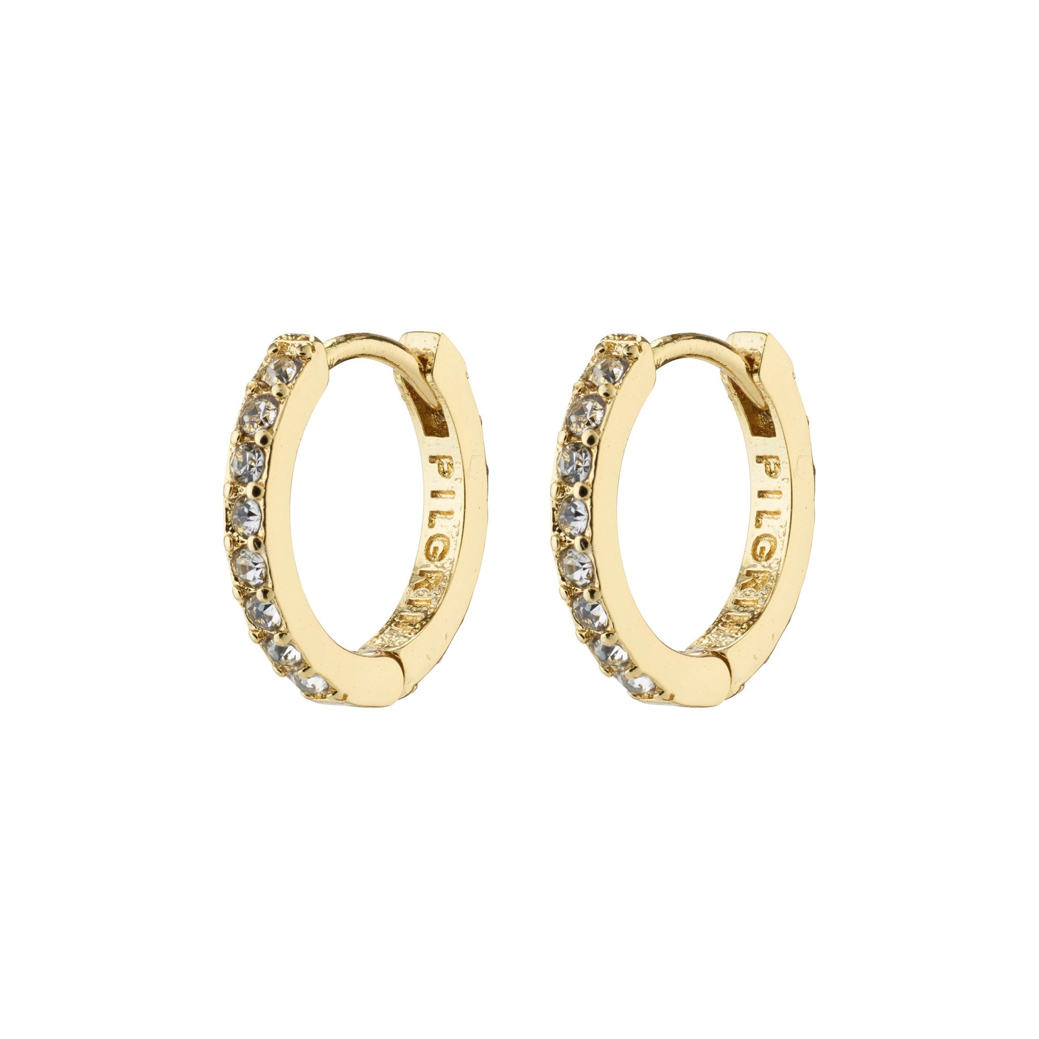 Cate & Chloe Charlie 18k Yellow Gold Plated Hoop Earrings with Crystals | Small  Crystal Hoops for Women, Round Ring Earrings - Walmart.com